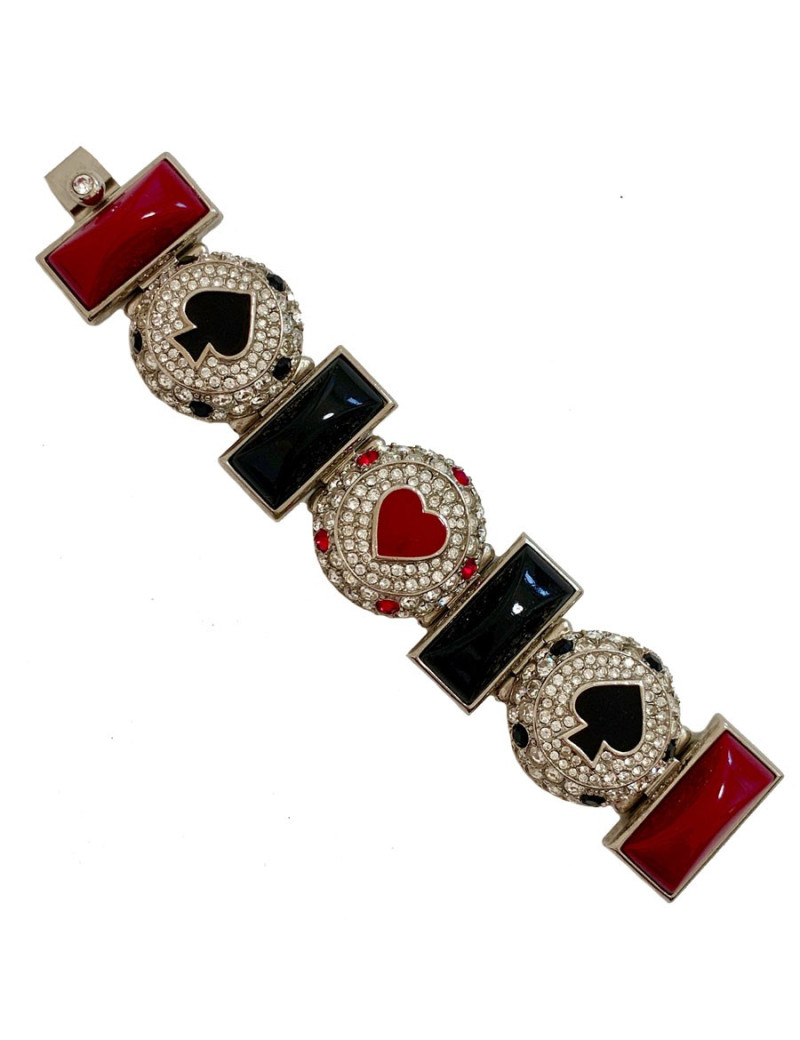Bracelet CHRISTIAN DIOR pique et coeur strass