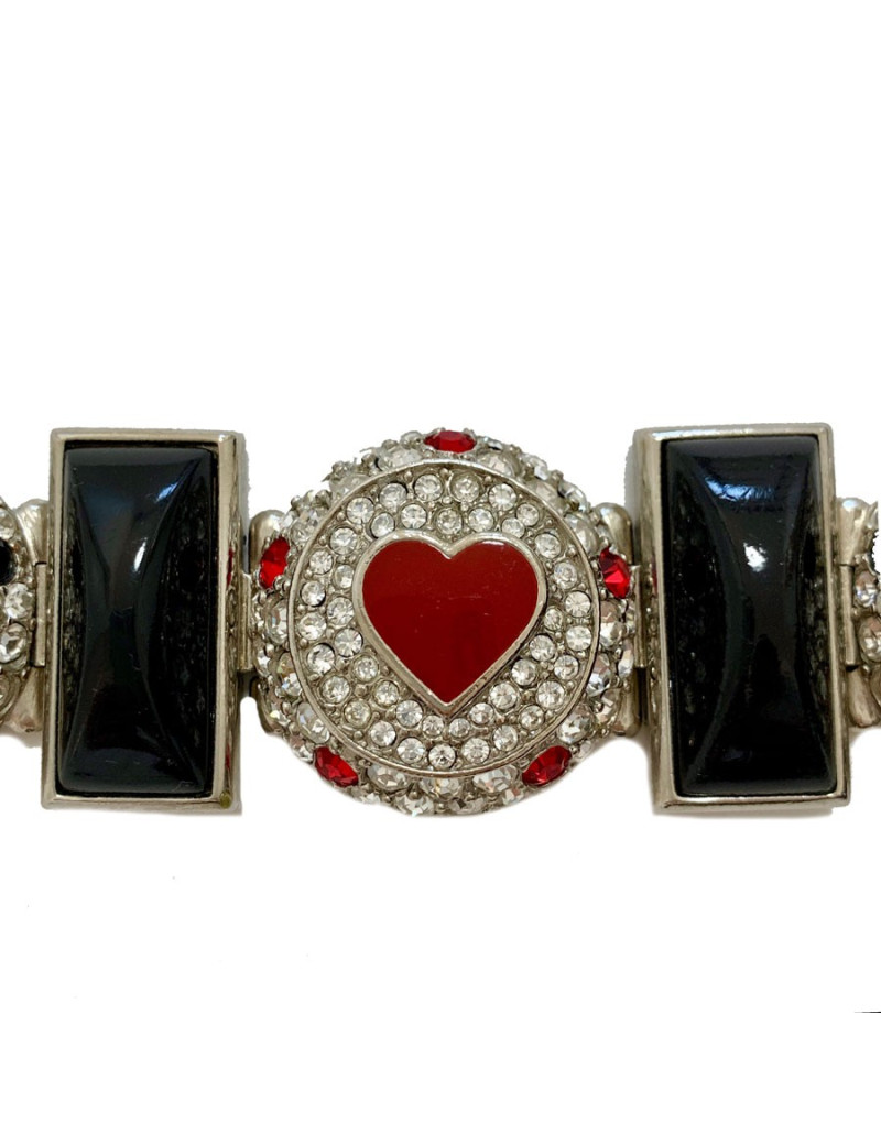 Bracelet CHRISTIAN DIOR pique et coeur strass