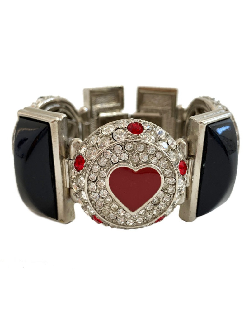 Bracelet CHRISTIAN DIOR pique et coeur strass
