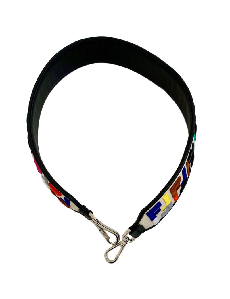 FENDI bandoulière Strap You multicolore en cuir et tissu