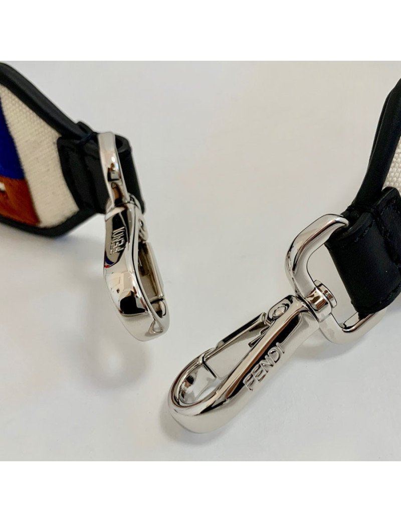 FENDI bandoulière Strap You multicolore en cuir et tissu