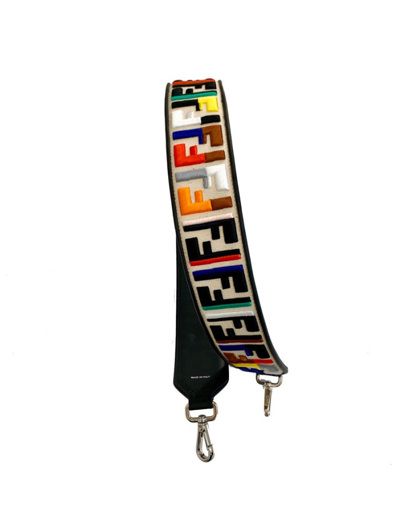 FENDI bandoulière Strap You multicolore en cuir et tissu