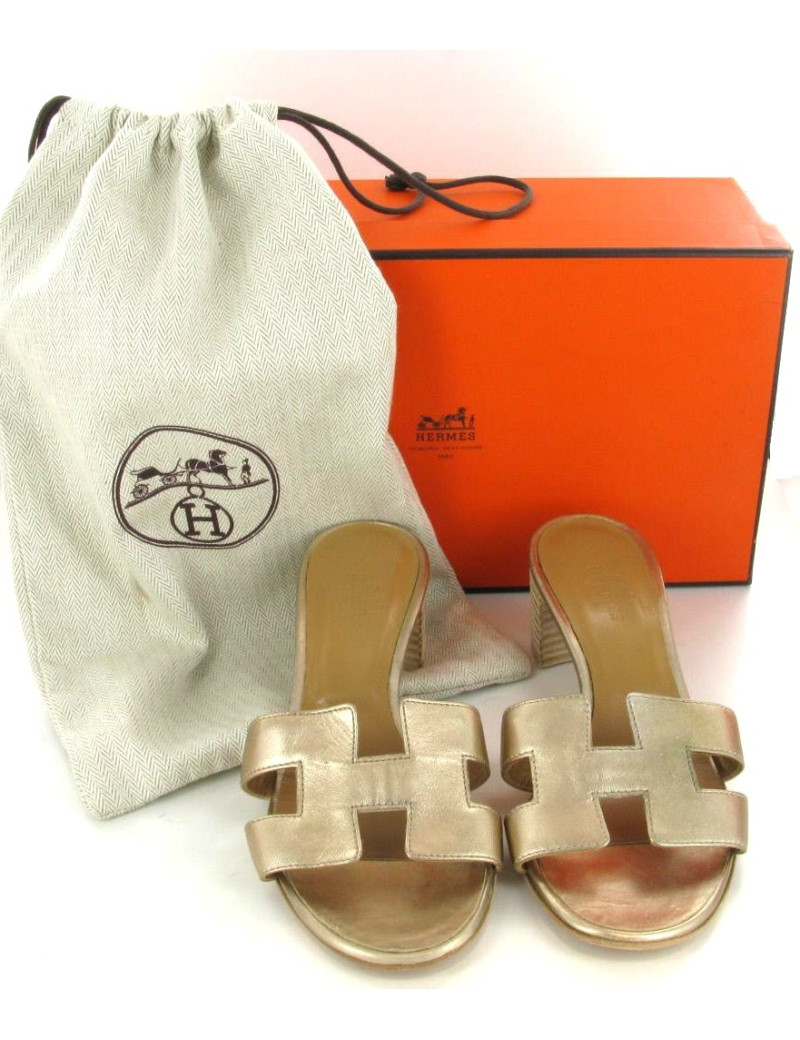 Sandales HERMES Oasis gold T 35