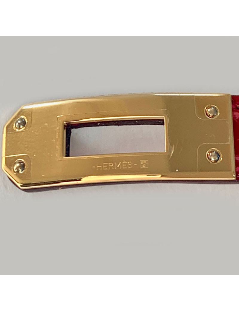 Bracelet kelly HERMES rose en alligator