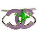 Bracelet CHANEL grenouille verte et CC mauve