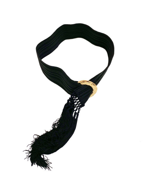 Ceinture Saint Laurent noir à franges 