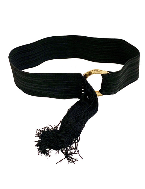 Ceinture Saint Laurent noir à franges 