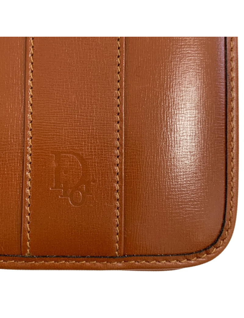 Couverture de répertoire CHRISTIAN DIOR cuir marron Vintage