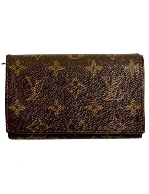 Portefeuille LOUIS VUITTON marron occasion en toile monogram