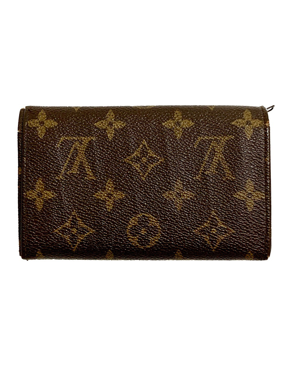 Portefeuille LOUIS VUITTON marron occasion en toile monogram