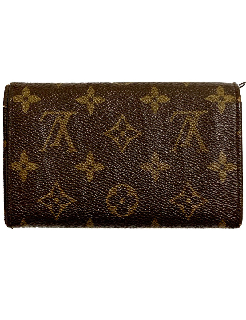Portefeuille LOUIS VUITTON marron occasion en toile monogram