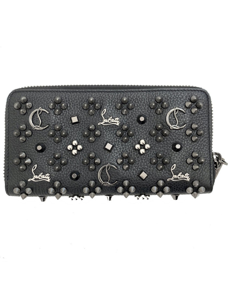 Portefeuille LOUBOUTIN en cuir noir 