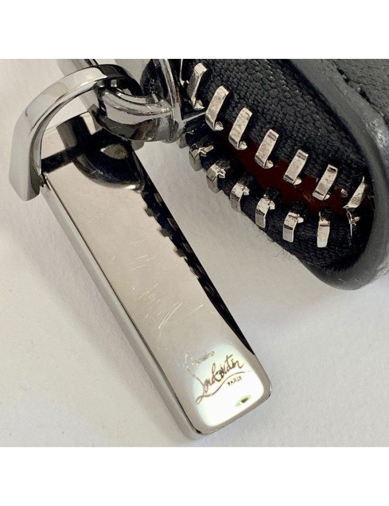 Portefeuille LOUBOUTIN Panettone cuir clouté noir