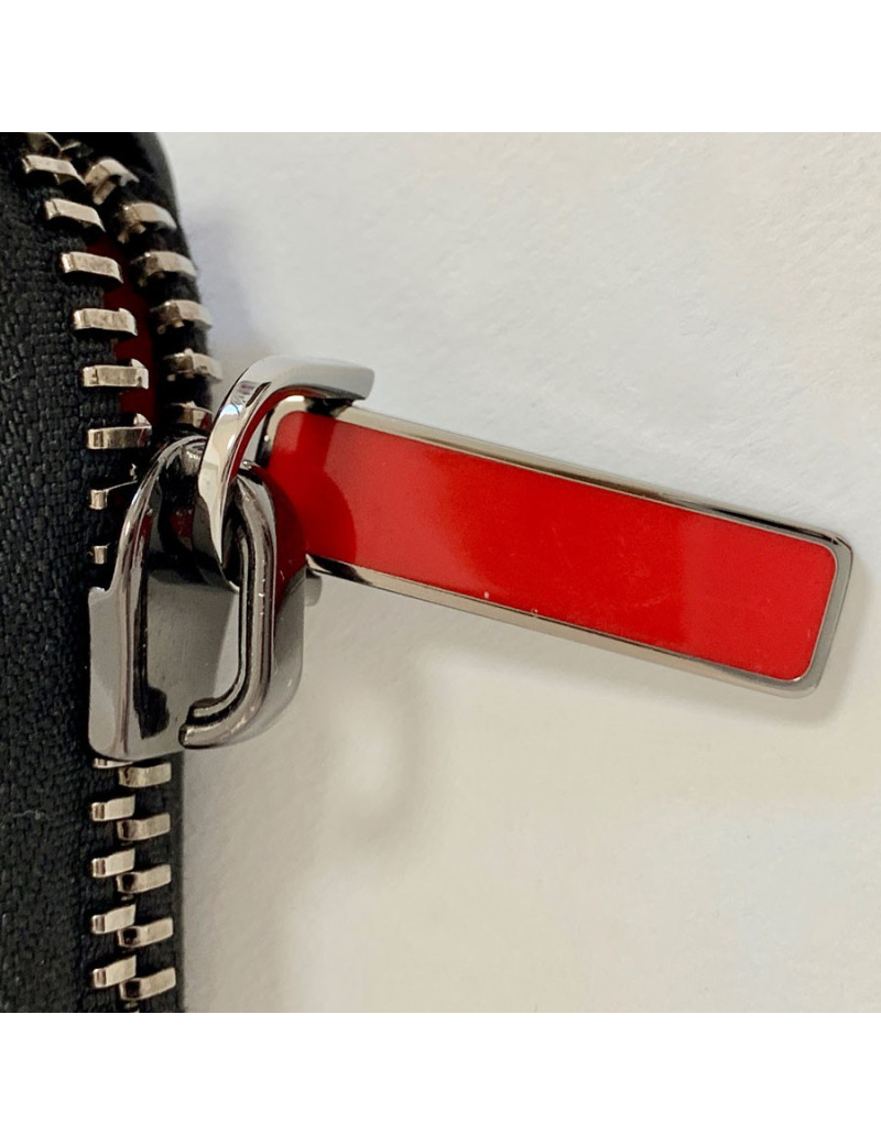 Portefeuille LOUBOUTIN Panettone cuir clouté noir