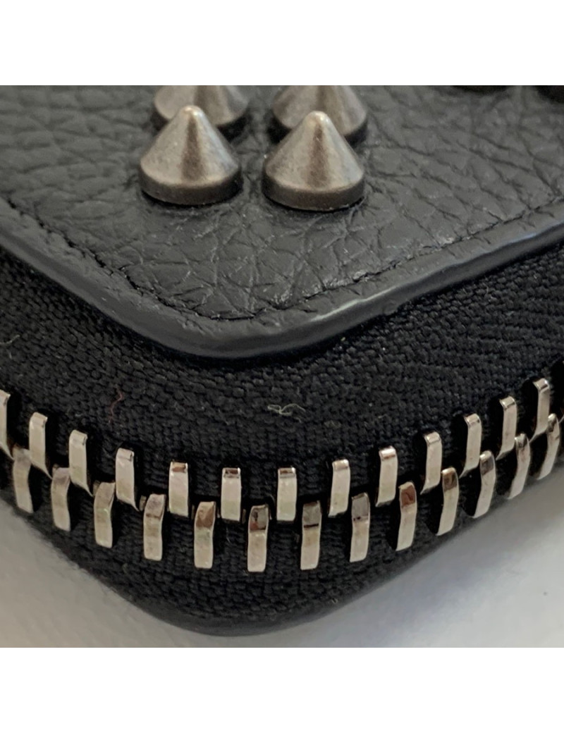 Portefeuille LOUBOUTIN Panettone cuir clouté noir