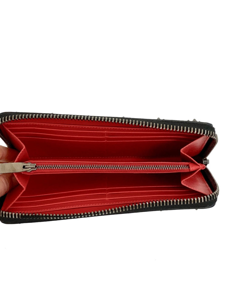Portefeuille LOUBOUTIN en cuir noir 