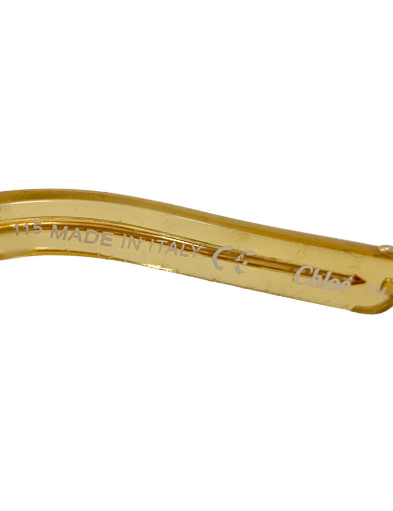 Lunettes de soleil CHLOE oversize carrées en métal doré