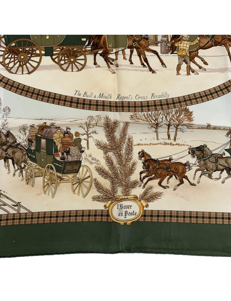 Carré vert HERMES L'hiver en Poste