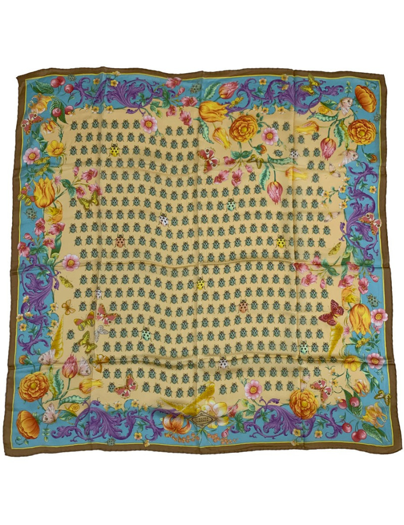 Carré vintage ATELIER VERSACE coccinelle en soie 