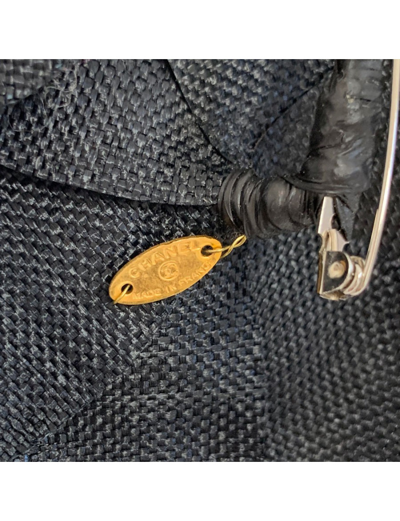 Broche CHANEL lin noir