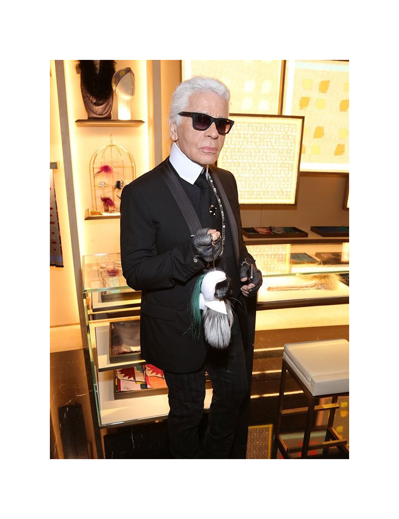 FENDI Karlito key ring in mink and fox fur