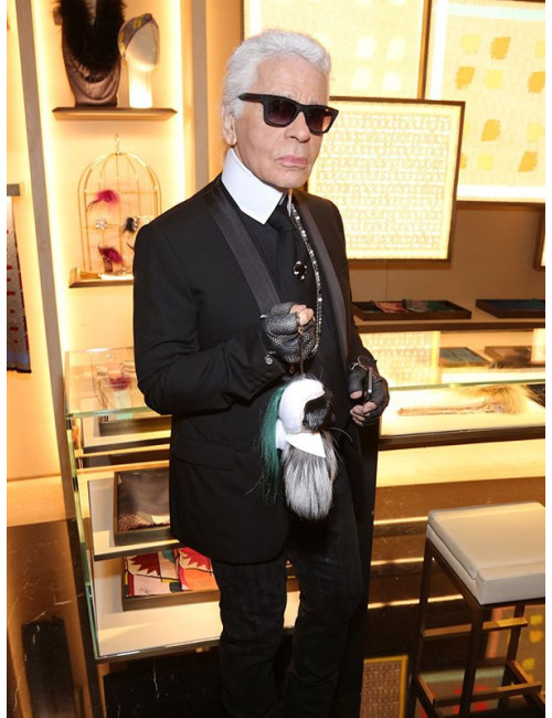 FENDI Karlito key ring in mink and fox fur