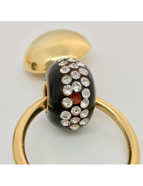 Boucles d'oreille clips pendantes vert émeraude