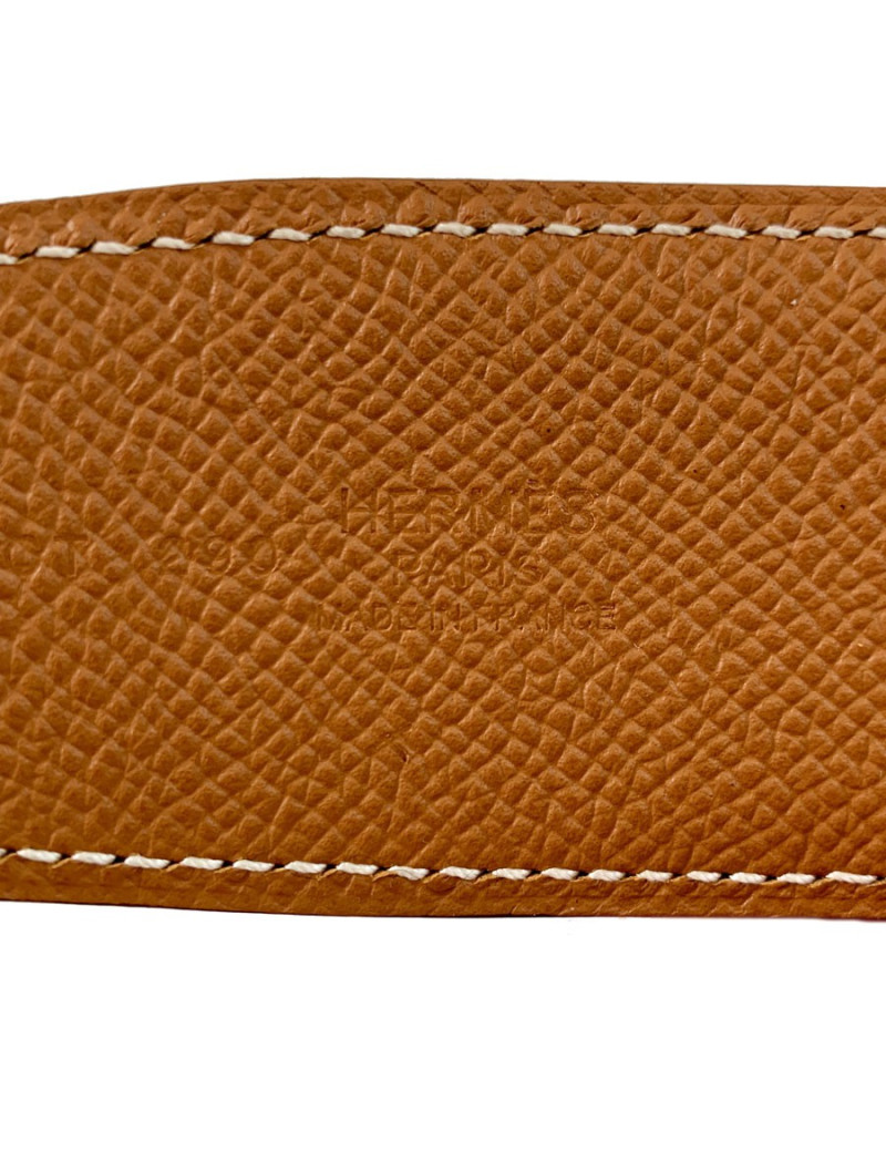 Ceinture HERMES T90 42MM veau epsom noir et gold