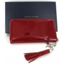 RALPH LAUREN wallet zipped red patent leather