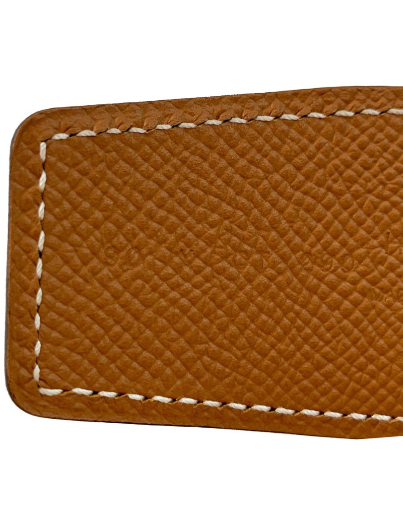 Ceinture HERMES T90 42MM veau epsom noir et gold