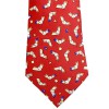 Cravate rouge HERMES motif géométrique en soie vintage