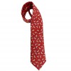 Cravate rouge HERMES motif géométrique en soie vintage