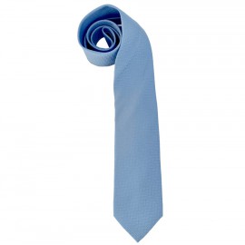 Cravate HERMES façonnée H bleu ciel en soie