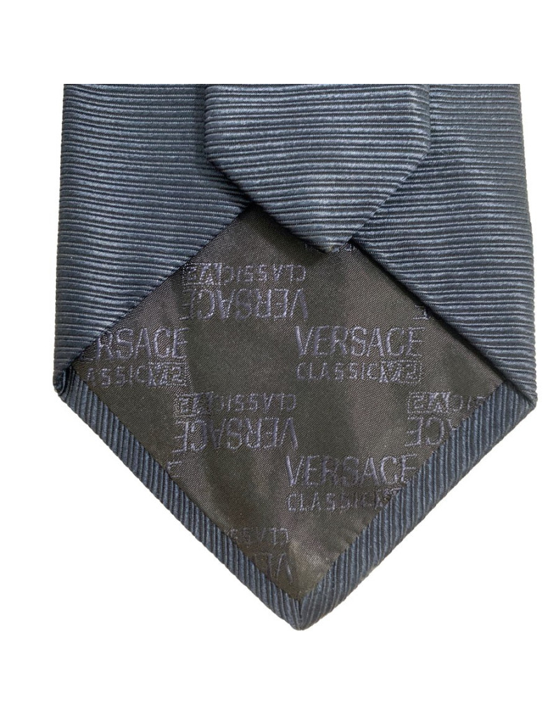 cravatte VERSACE bleue à rayures  100% soie