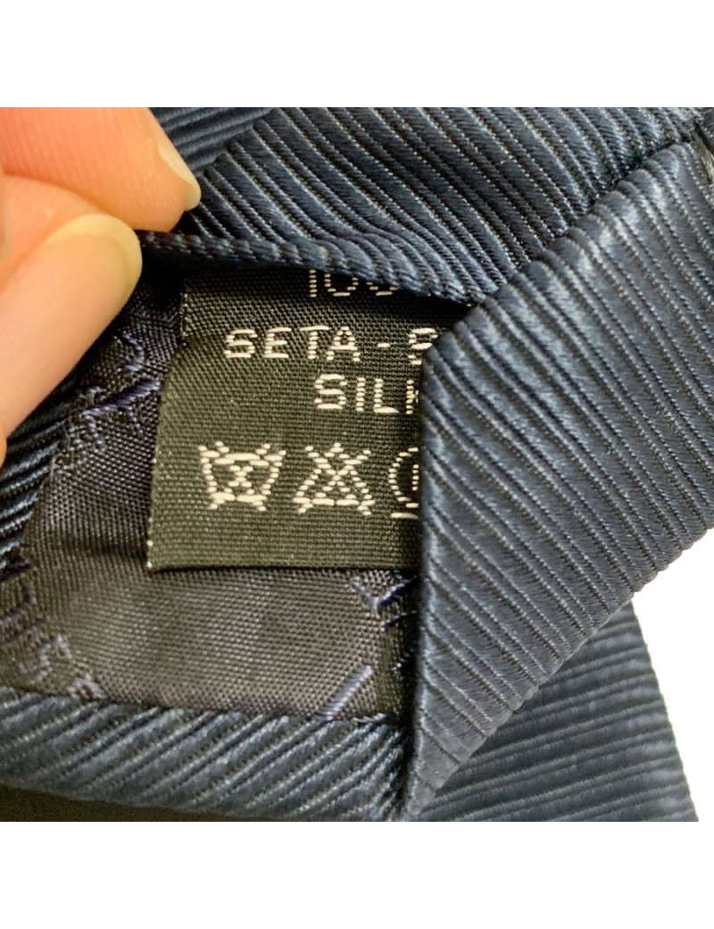 MANQUE PA Cravate VERSACE Classic V2 à rayures en soie bleu foncé