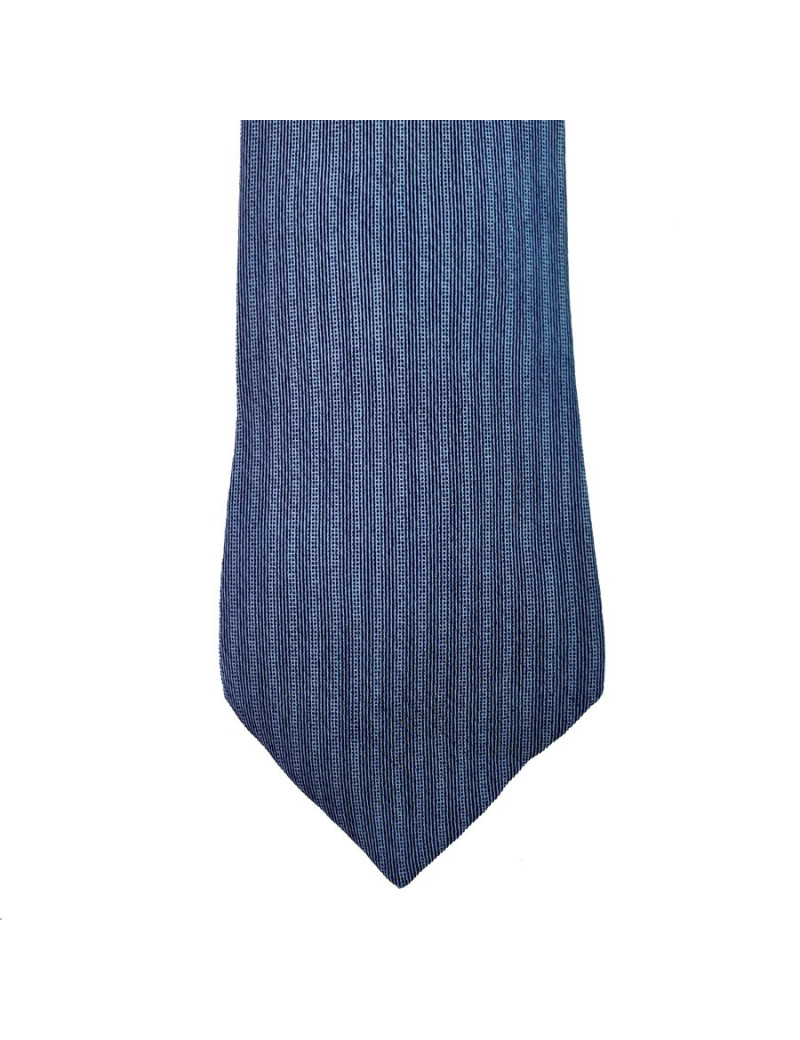 Cravate HERMES bleue à rayures en soie