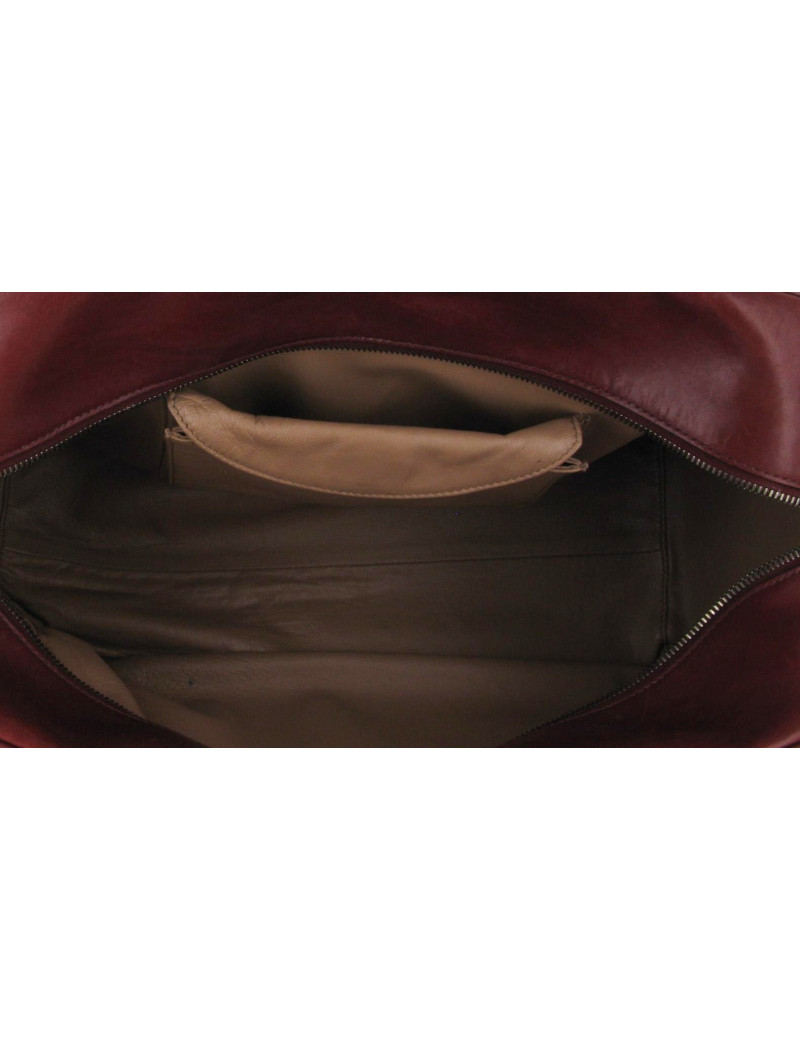 Sac ALAÏA plume en cuir rouge