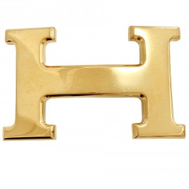 Boucle HERMES H dorée en métal 32 mm
