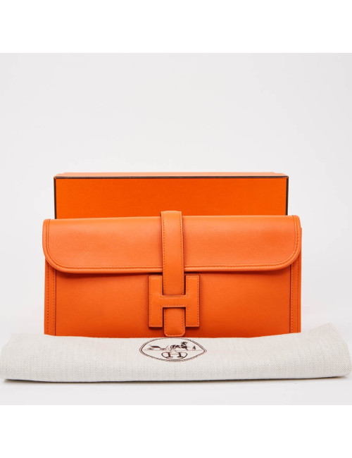 Pochette Jige HERMES cuir orange