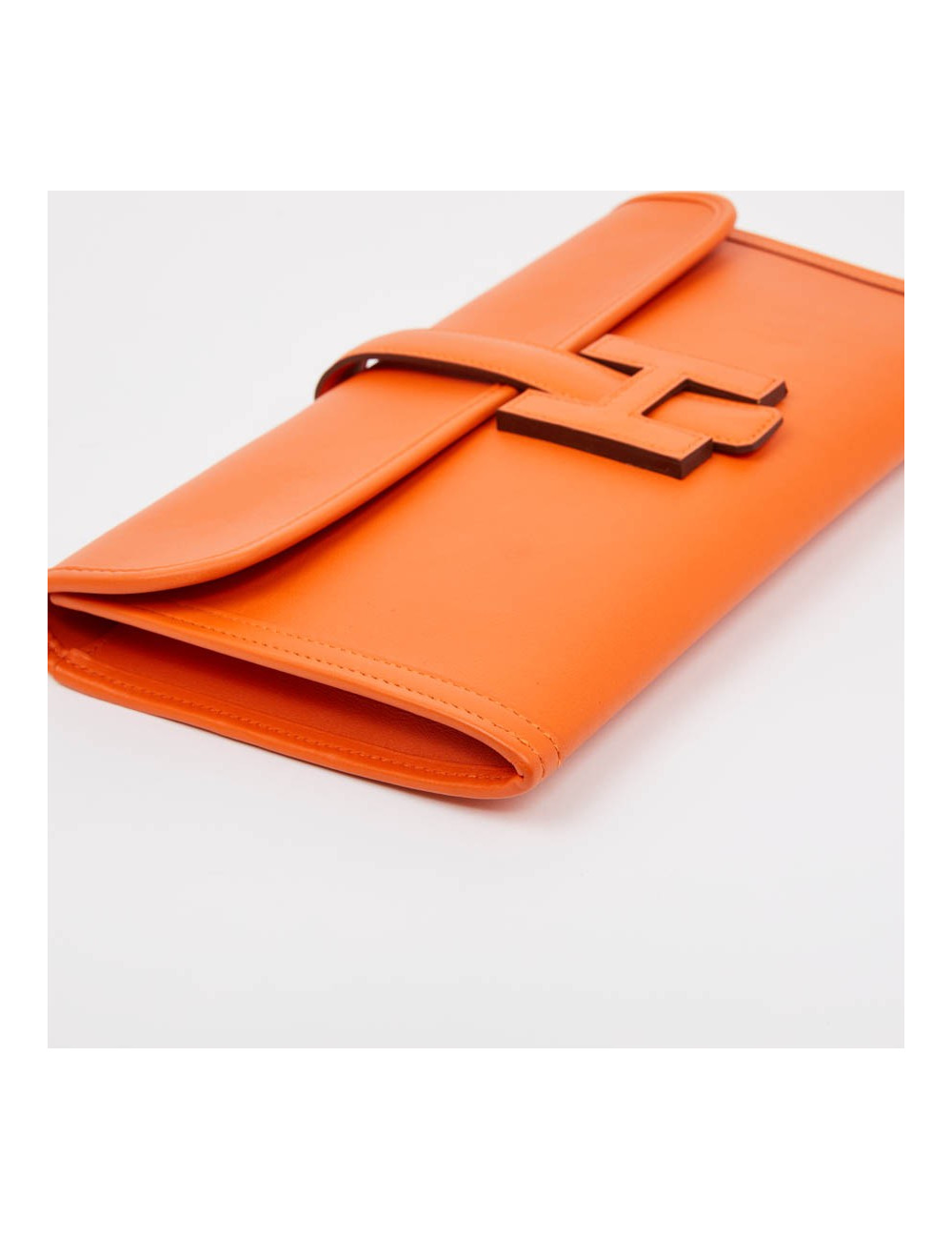 Pochette Jige HERMES cuir orange