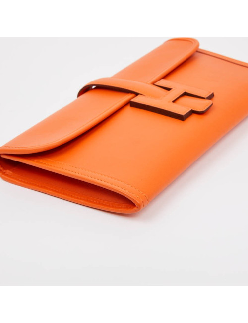 Pochette Jige HERMES cuir orange