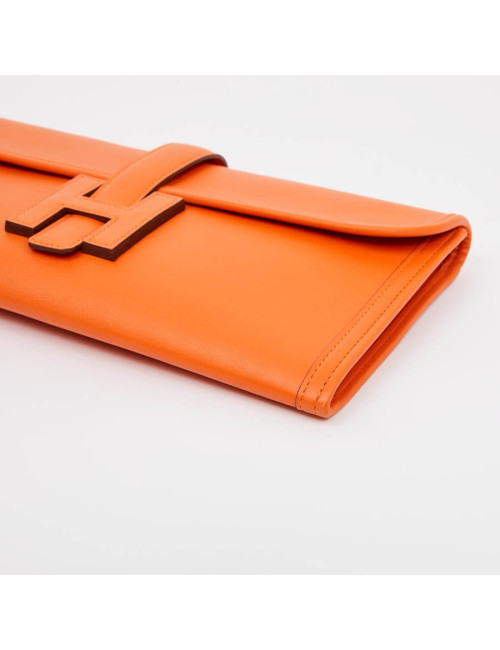 Pochette Jige HERMES cuir orange