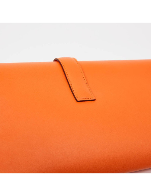 Pochette Jige HERMES cuir orange