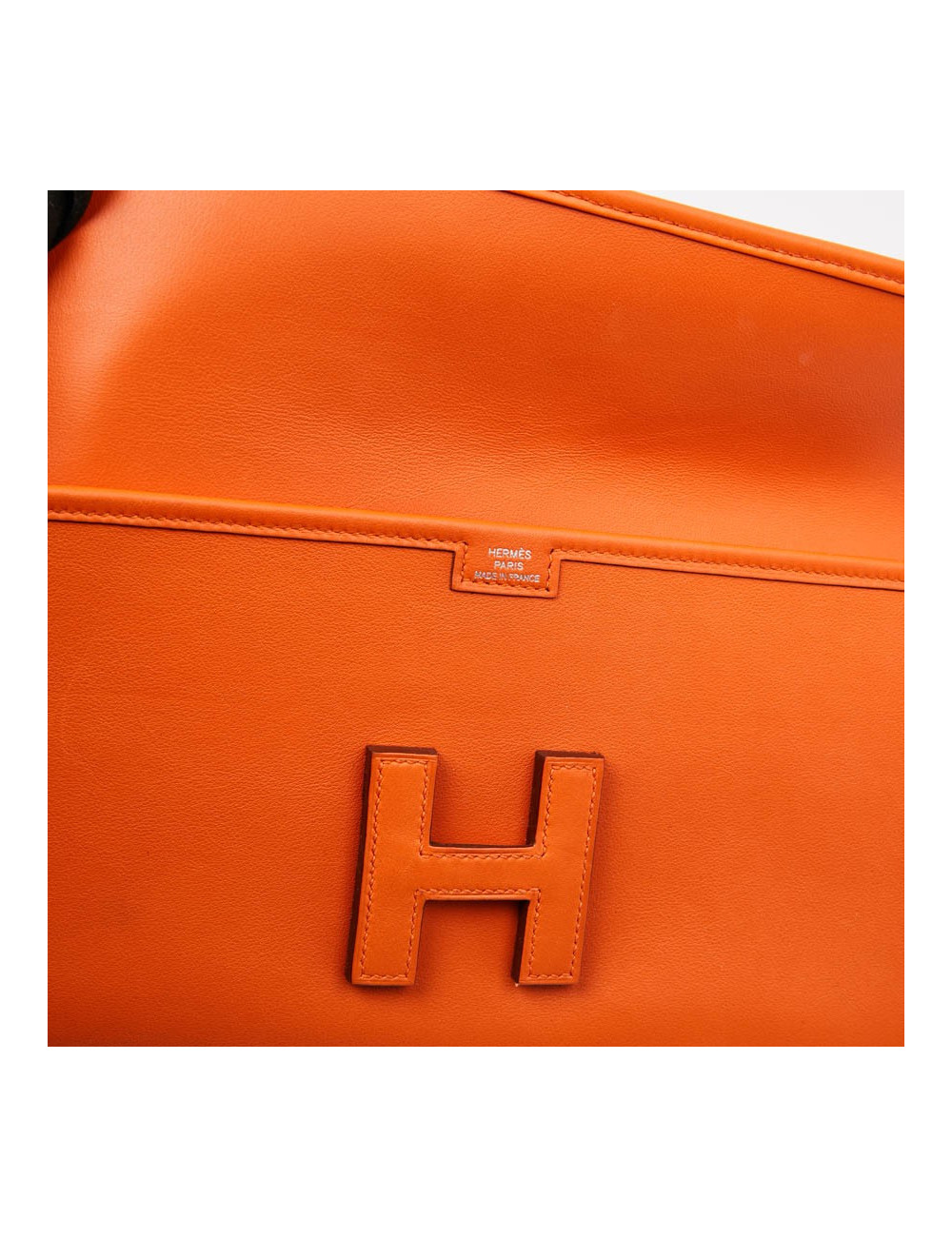 Pochette Jige HERMES cuir orange