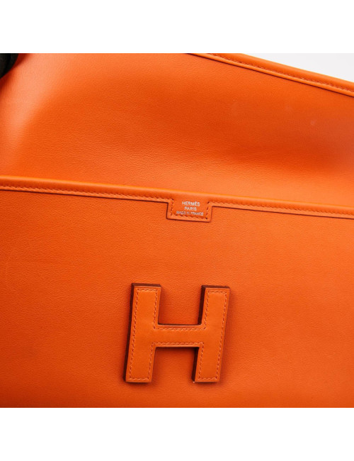 Pochette Jige HERMES cuir orange