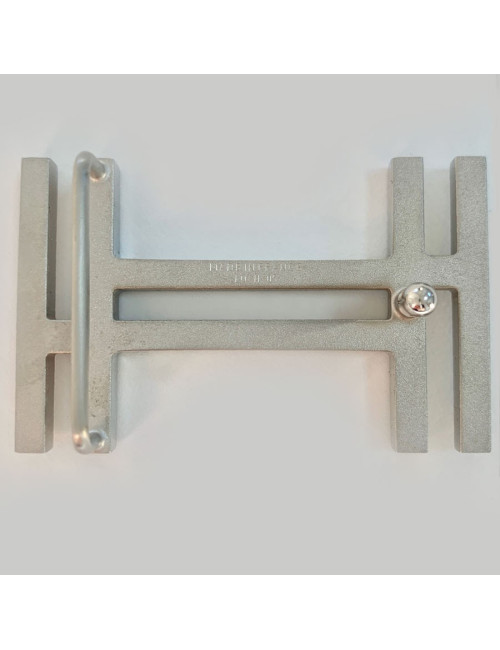 Boucle H en carré HERMES argentée 32 mm