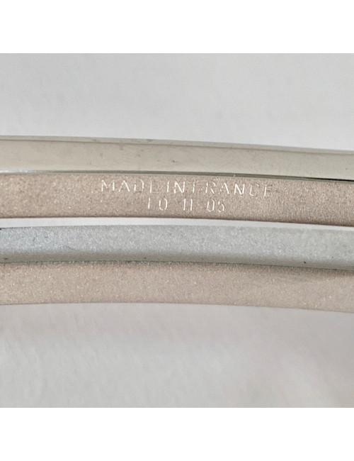 Boucle H en carré HERMES argentée 32 mm