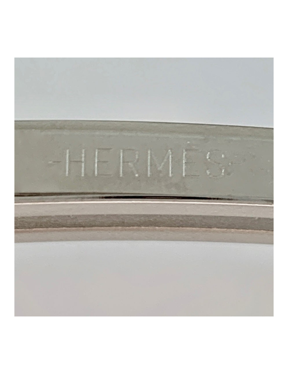 Boucle H en carré HERMES argentée 32 mm