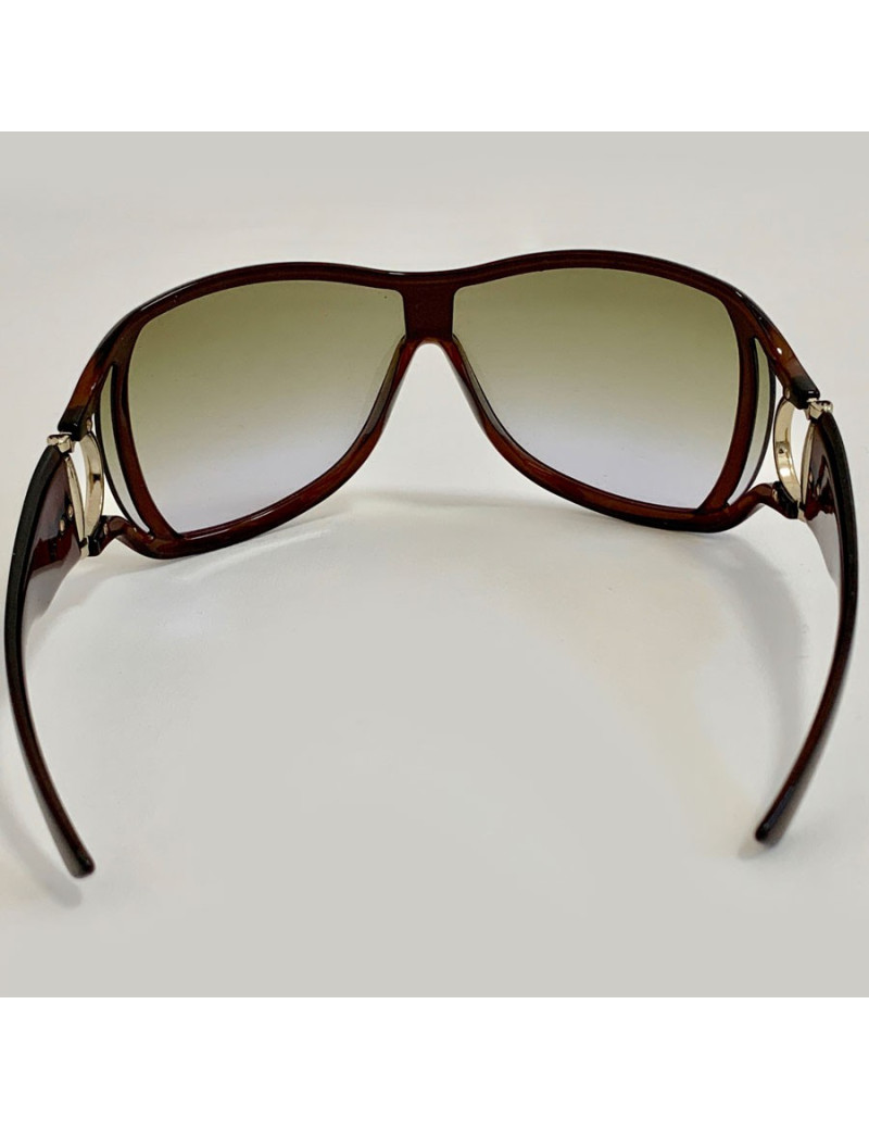 Lunettes de soleil GUCCI marron en plastique