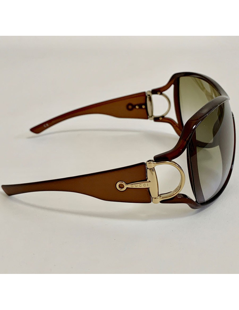 Lunettes de soleil GUCCI marron en plastique